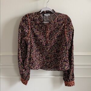 THML Brown and Purple Printed Blouse